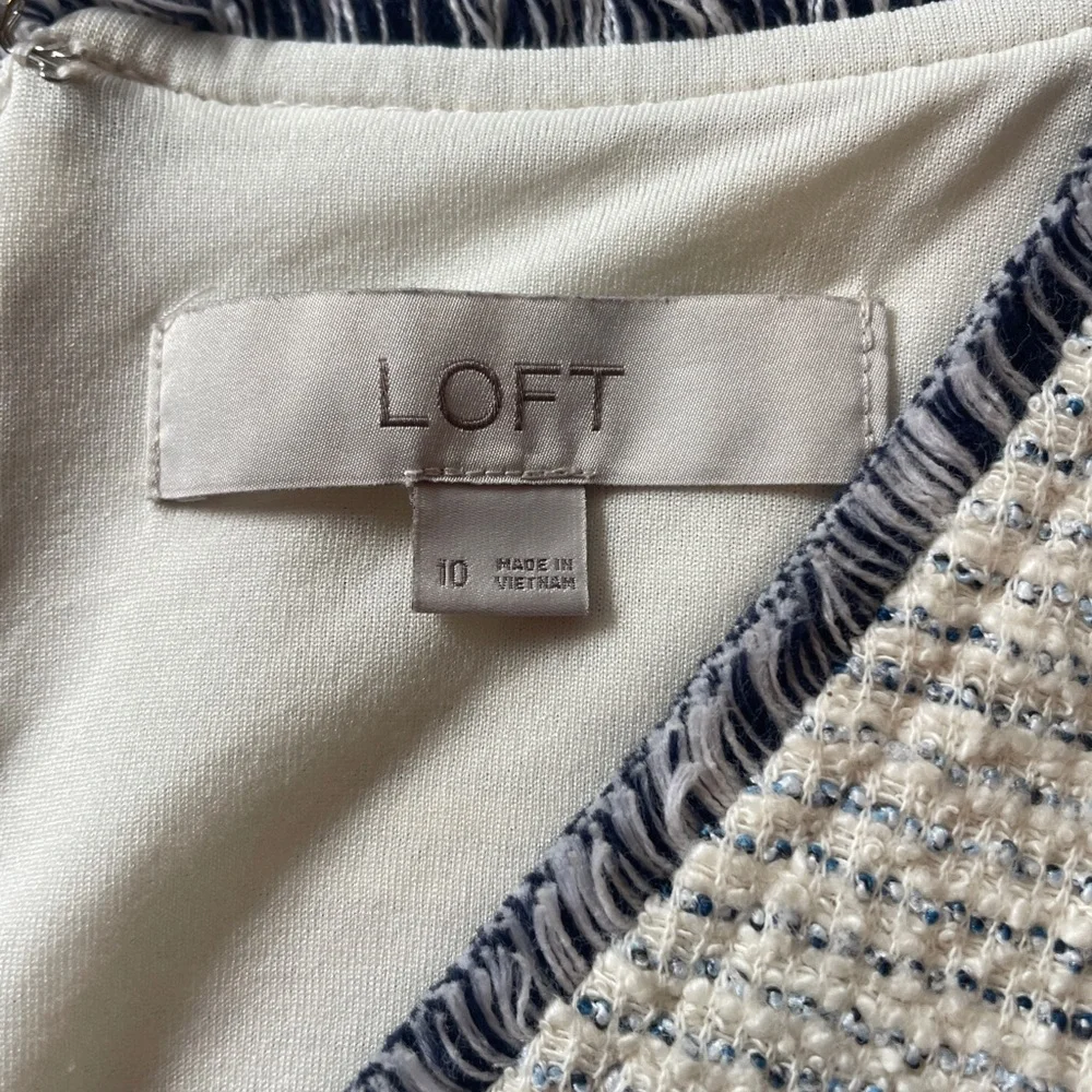 LOFT Fringe Boucle Flare Dress‎